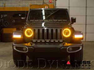 Jeep Wrangler JL HD LED Halos - Switchback Cool White & Amber - Pair
